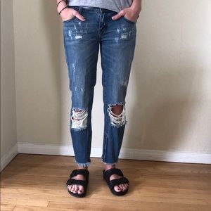 One teaspoon ripped crop skinny jeans